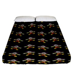 Dancing Clowns Black Fitted Sheet (california King Size) by TetiBright