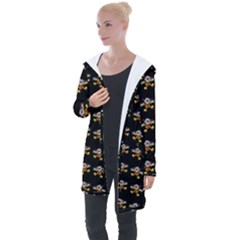 Dancing Clowns Black Longline Hooded Cardigan by TetiBright