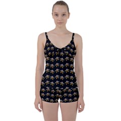 Dancing Clowns Black Tie Front Two Piece Tankini by TetiBright