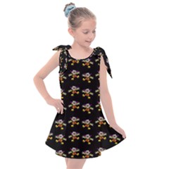 Dancing Clowns Black Kids  Tie Up Tunic Dress by TetiBright