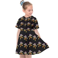 Dancing Clowns Black Kids  Sailor Dress by TetiBright