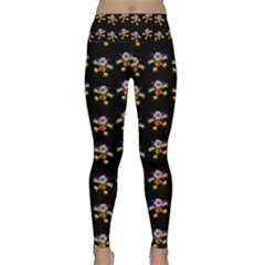 Dancing Clowns Black Lightweight Velour Classic Yoga Leggings by TetiBright