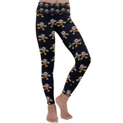 Dancing Clowns Black Kids  Lightweight Velour Classic Yoga Leggings by TetiBright