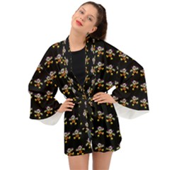 Dancing Clowns Black Long Sleeve Kimono by TetiBright