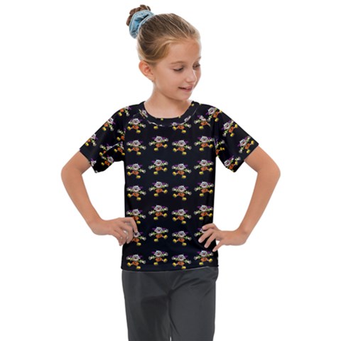 Dancing Clowns Black Kids  Mesh Piece Tee by TetiBright