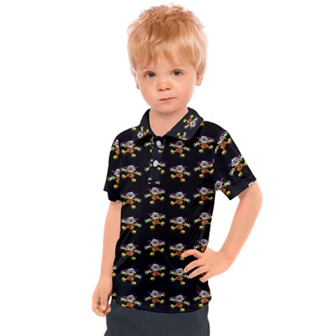 Dancing Clowns Black Kids  Polo Tee by TetiBright