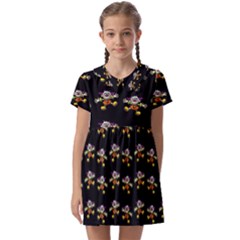 Dancing Clowns Black Kids  Asymmetric Collar Dress by TetiBright