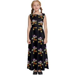 Dancing Clowns Black Kids  Satin Sleeveless Maxi Dress by TetiBright