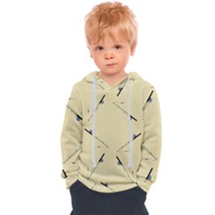 Fishing Rods Pattern Brown Kids  Overhead Hoodie by TetiBright