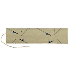 Fishing Rods Pattern Brown Roll Up Canvas Pencil Holder (l) by TetiBright