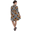 Pumpkin Heads With Hat Gray Long Sleeve Chiffon Shirt Dress View2