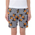 Pumpkin Heads With Hat Gray Women s Basketball Shorts View1