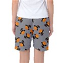 Pumpkin Heads With Hat Gray Women s Basketball Shorts View2