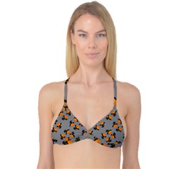 Pumpkin Heads With Hat Gray Reversible Tri Bikini Top by TetiBright