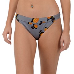 Pumpkin Heads With Hat Gray Band Bikini Bottom by TetiBright