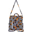 Pumpkin Heads With Hat Gray Crossbody Backpack View3