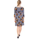 Pumpkin Heads With Hat Gray Quarter Sleeve Front Wrap Dress View2