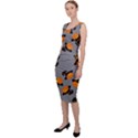 Pumpkin Heads With Hat Gray Sleeveless Pencil Dress View2