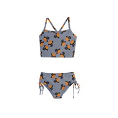 Pumpkin Heads With Hat Gray Girls  Tankini Swimsuit by TetiBright