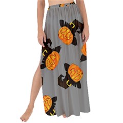 Pumpkin Heads With Hat Gray Maxi Chiffon Tie-up Sarong by TetiBright