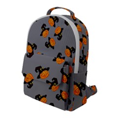 Pumpkin Heads With Hat Gray Flap Pocket Backpack (large) by TetiBright