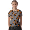 Pumpkin Heads With Hat Gray Kids  Frill Chiffon Blouse View1