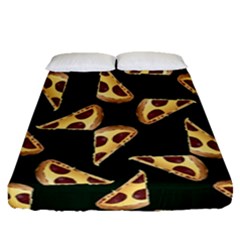 Pizza Slices Pattern Green Fitted Sheet (queen Size) by TetiBright