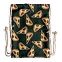 Pizza Slices Pattern Green Drawstring Bag (Large) View1