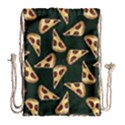 Pizza Slices Pattern Green Drawstring Bag (Large) View2