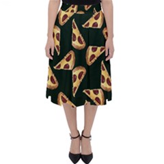 Pizza Slices Pattern Green Classic Midi Skirt by TetiBright