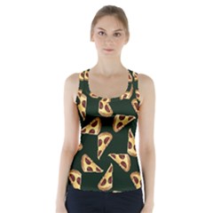 Pizza Slices Pattern Green Racer Back Sports Top by TetiBright