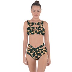 Pizza Slices Pattern Green Bandaged Up Bikini Set  by TetiBright