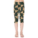 Pizza Slices Pattern Green Kids  Capri Leggings  View1