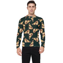 Pizza Slices Pattern Green Men s Long Sleeve Rash Guard by TetiBright