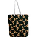 Pizza Slices Pattern Green Full Print Rope Handle Tote (Large) View2