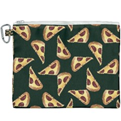 Pizza Slices Pattern Green Canvas Cosmetic Bag (xxxl) by TetiBright