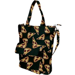 Pizza Slices Pattern Green Shoulder Tote Bag by TetiBright