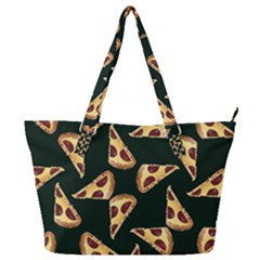 Pizza Slices Pattern Green Full Print Shoulder Bag by TetiBright