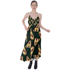 Pizza Slices Pattern Green Tie Back Maxi Dress by TetiBright