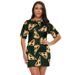 Pizza Slices Pattern Green Just Threw It On Dress by TetiBright