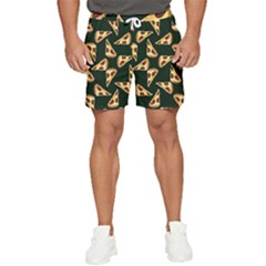 Pizza Slices Pattern Green Men s Runner Shorts by TetiBright