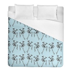 Jogging Lady On Blue Duvet Cover (full/ Double Size) by TetiBright