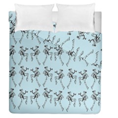 Jogging Lady On Blue Duvet Cover Double Side (queen Size) by TetiBright