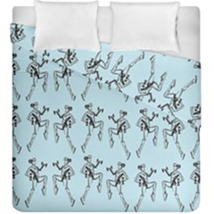 Jogging Lady On Blue Duvet Cover Double Side (king Size) by TetiBright