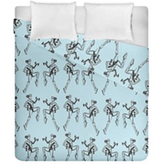 Jogging Lady On Blue Duvet Cover Double Side (california King Size) by TetiBright