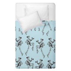 Jogging Lady On Blue Duvet Cover Double Side (single Size) by TetiBright