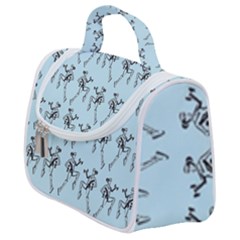 Jogging Lady On Blue Satchel Handbag by TetiBright