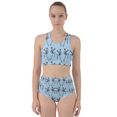 Jogging Lady On Blue Racer Back Bikini Set by TetiBright