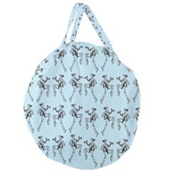 Jogging Lady On Blue Giant Round Zipper Tote by TetiBright