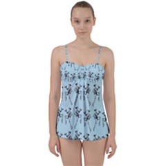 Jogging Lady On Blue Babydoll Tankini Set by TetiBright